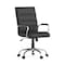 Flash Furniture Contemporary Chair Black Mid-Back Exec Chair, Fixed Arms, 18-1/4" to 22-1/4" Height GO-2286M-BK-GG - alternate 1